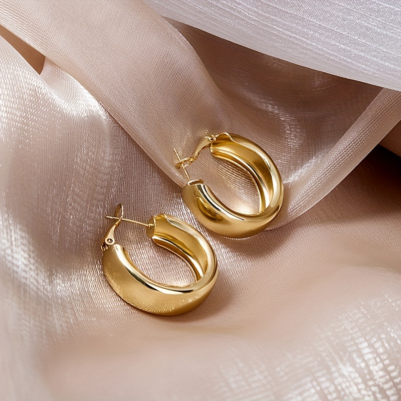Geometric Smooth Surface Hoop Earrings